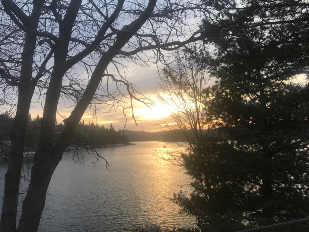 Sunset Lake View in Lake Arrowhead, CA